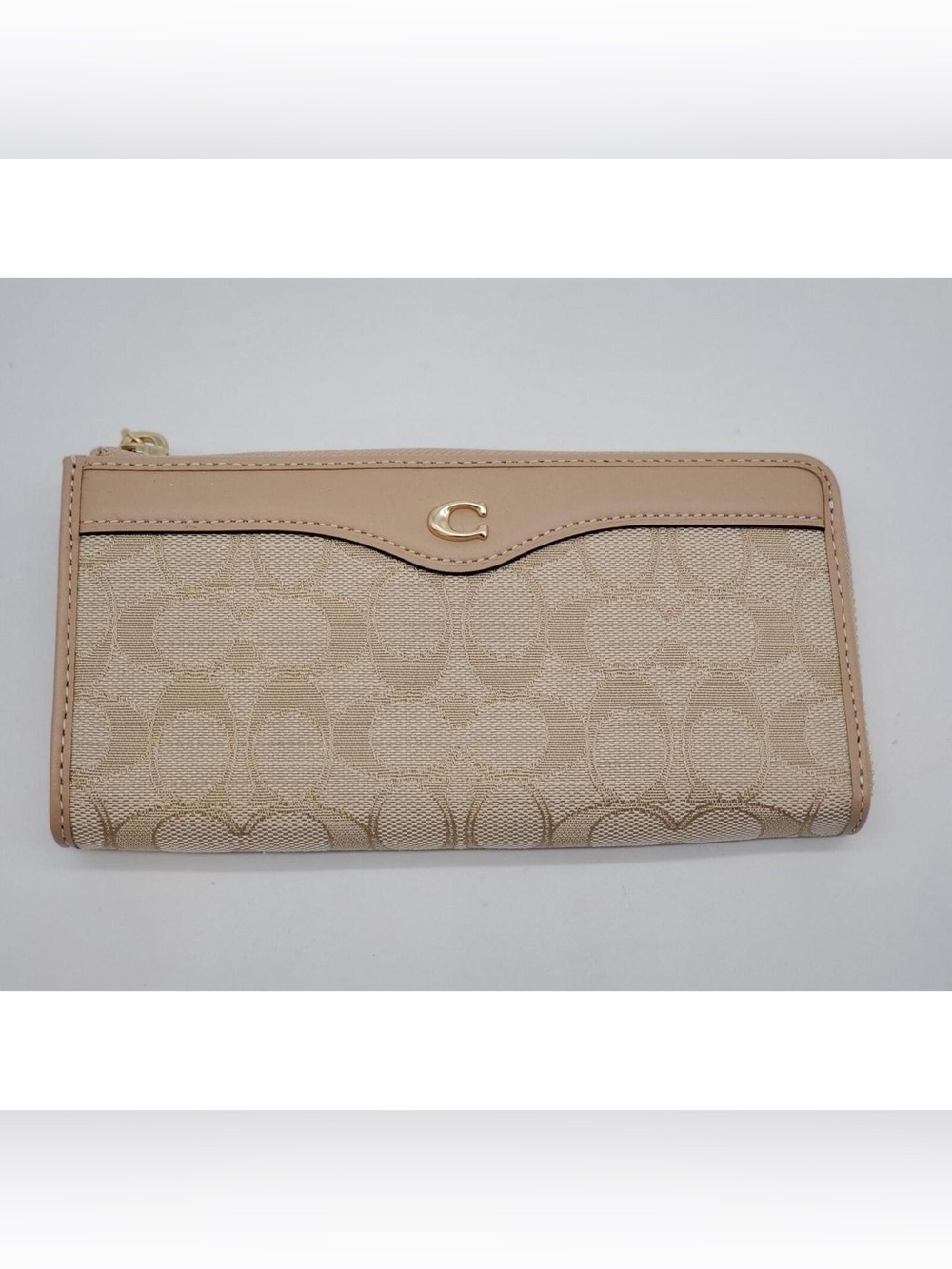 Coach L-ZIP WALLET IN SIGNATURE JACQUARD